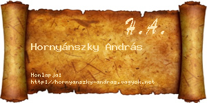 Hornyánszky András névjegykártya