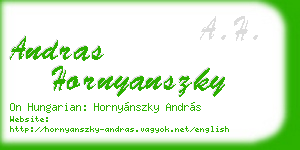 andras hornyanszky business card