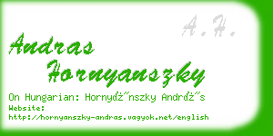 andras hornyanszky business card